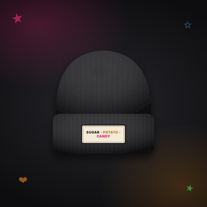 Sugar · Potato · Candy Cuff Beanie — sample design mockup