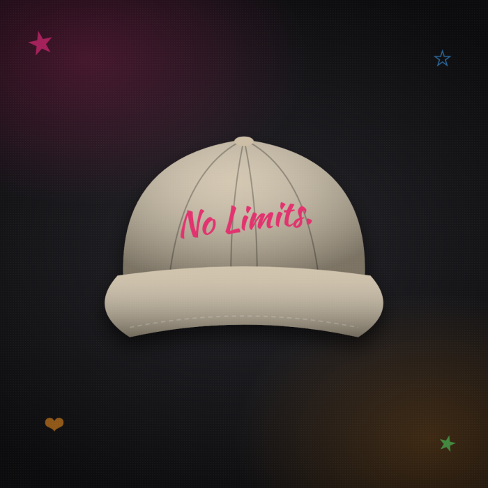 No Limits. Dad Hat — sample design mockup