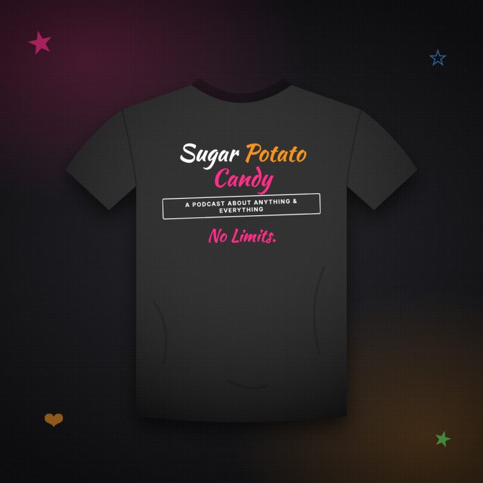 Sugar Potato Candy Logo Tee — sample design mockup